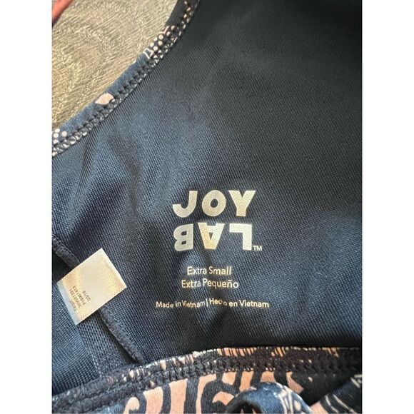 Joylab Strappy Workout Sports Bra Active Abstract Blue Tan Gym Joy Lab XS - Picture 3 of 3
